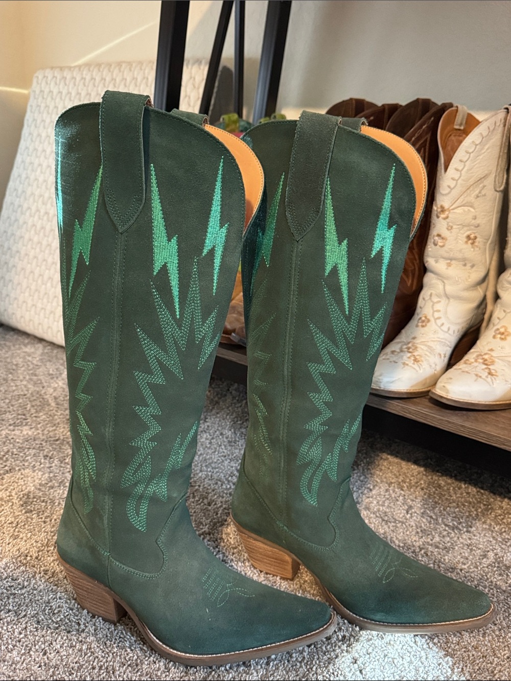 Dingo Thunder Road Boots - Green Suede
